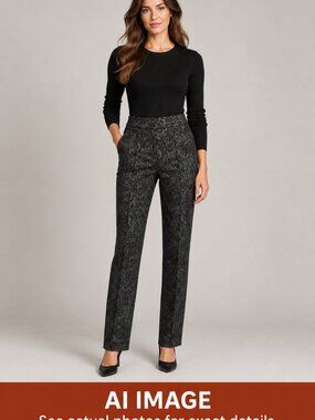 Like new. Slim Paisley Dress Pants - Black & Gray
